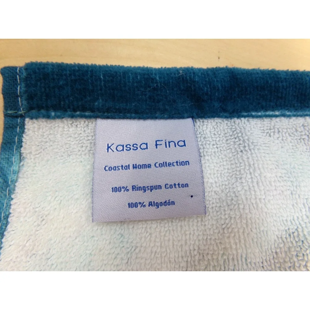 Kassa Fina Coastal Home Collection Bath Towel & Wash Cloth Seahorse‎ Shells